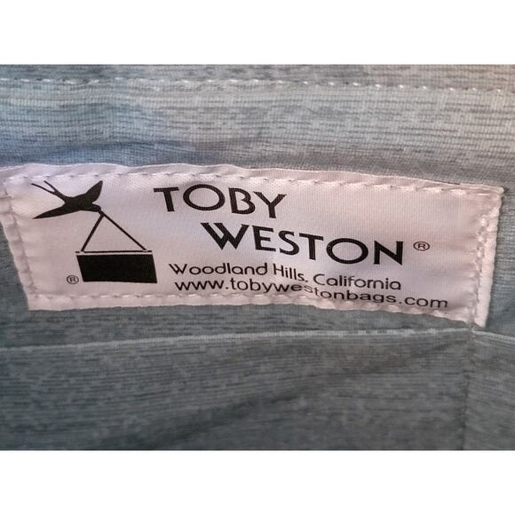 Vintage 70s Toby Weston Tapestry Adjustable Knit Bag "La Mirabelle" Cafe Scene - Picture 5 of 5